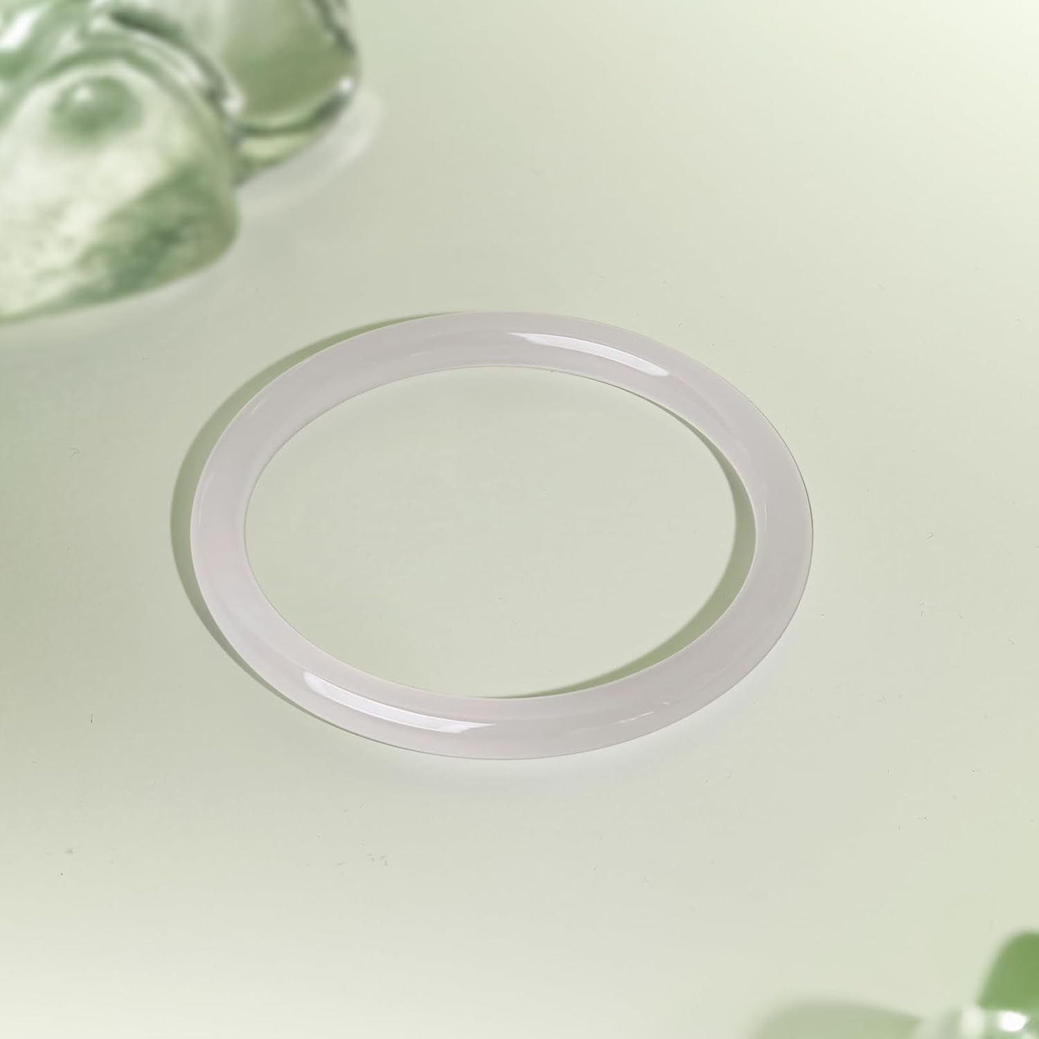 ZHOU LIU FU Bangle Bracelets for Women Blue Green White Chalcedony Round Bracelets Natural Gemstone Lucky Accessory Gift with Certificate Her Mom
