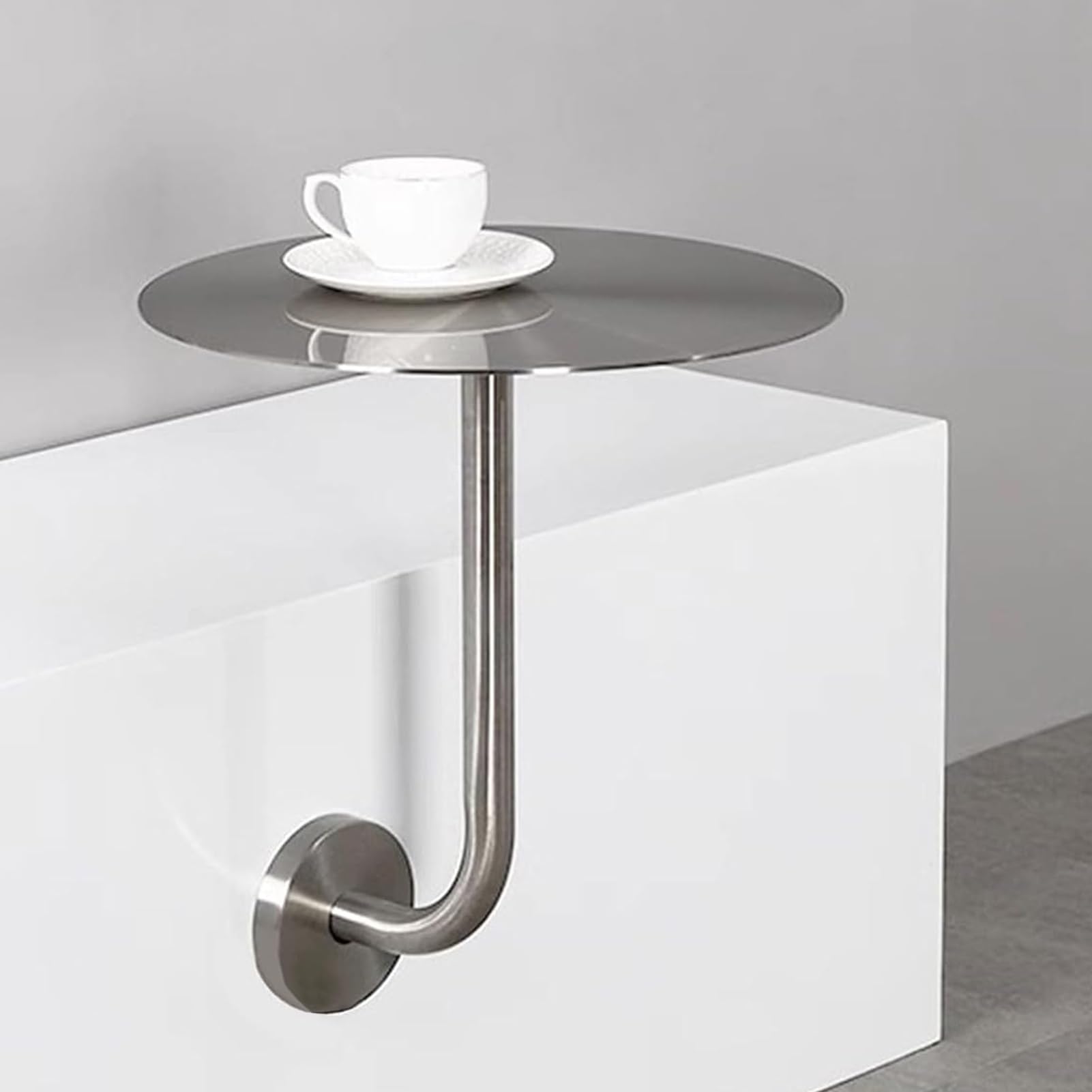 Amazon.com: Round Bar Table Silver Stainless Steel L-Shape Wall