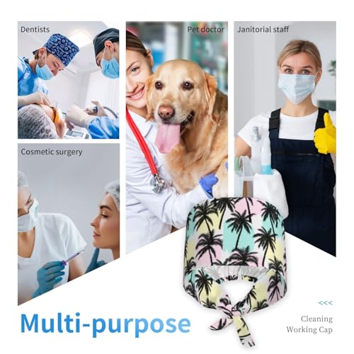 Image of Breathable Working Cap with Adjustable Sweatband Scrub Cap for Men /Women