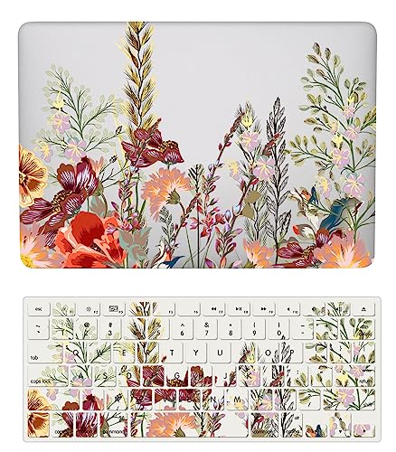 Funda MacBook Pro 16 A2141 con teclado carcasa rígida de plástico protectora diseño de flores