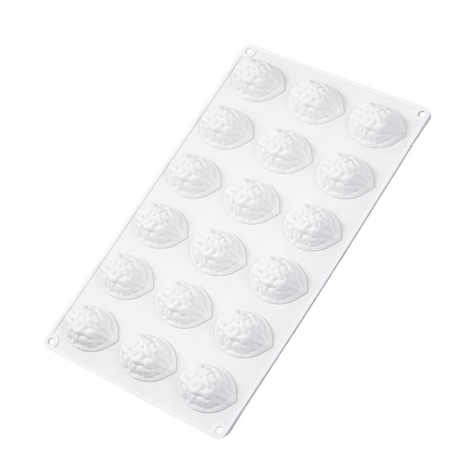 COOLHOOD 18 Cavity Walnuts Mold Silicone Baking Mold for Cakes Puddings and Chocolates Desserts Making Easy Demolding Design Family Party Baking Tool