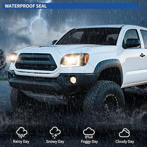 Image of OEDRO Headlight Assembly Compatible with 2001 2002 2003 2004 Tacoma Headlamp with Amber Reflector Clear Lens Black Housing