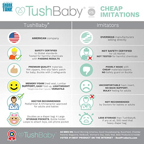 TushBaby Waistband Extender - Extension Belt, Custom Fit, Adjustable, Machine Washable, Ergonomic Child + Infant + Toddler Carrier, Leopard