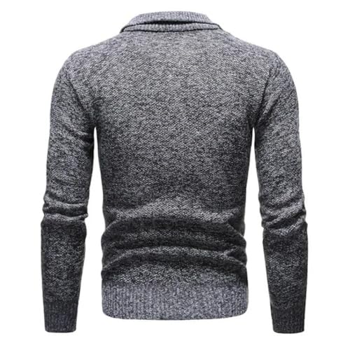 Men Half High Collar Zippered Warm Fleece Pullovers Thick Warm Knitted Sweater3