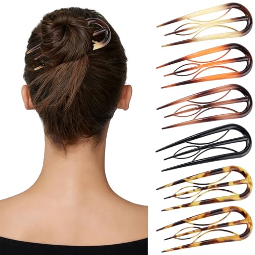 6 PCS French Hair Pins for Women - Large U-Shaped