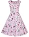 MUXXN Women's 1950s Retro Vintage Cap Sleeve Party Swing Dress(M,Floral Pink)