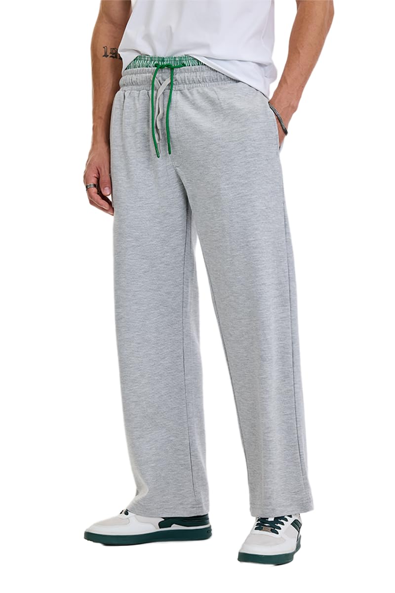snitch Men Casual Relaxed Fit Trousers | Loose Straight Leg & Drawstring Waist Design | Premium Cotton Blend & Soft Knit Fabric for Resort Wear & Everyday Street Style-picture-11