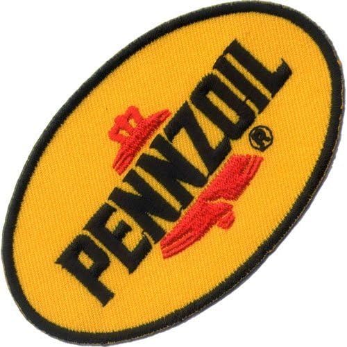 Pennzoil Logo Iron On Patch Black/Red/Yellow