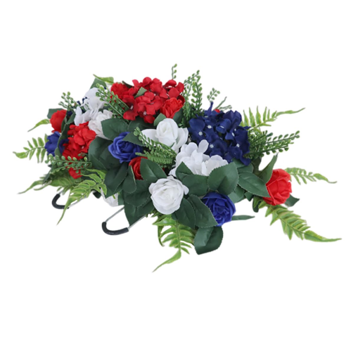 Gerbe de Fleurs Artificielles pour Tombe en Tissu de Soie, Décoration Extérieure pour Hall Mémorial et Pierre Tombale