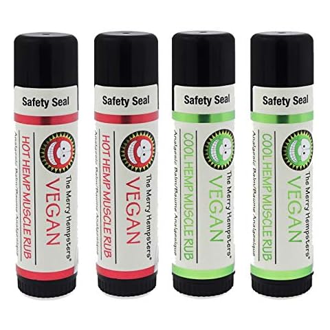 Merry Hempsters - 2 Hot Muscle Rubs & 2 Cool Muscle Rubs (4-Pack) Salves Cover