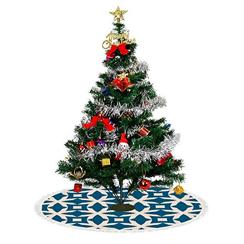 Jupe de sapin de Noël en peluche courte multicolore décorative et géométrique 91cm