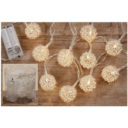 BOLTZE 10-er Lichterkette mit Kugeln Silber 4252900