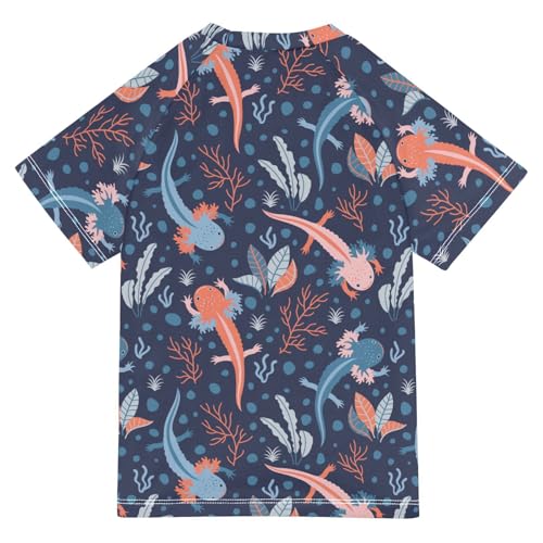 Aflyko Natural Kid Rashguard Shirt Axolotl Coral Seaweed Boys Girls Swimsuit Top2