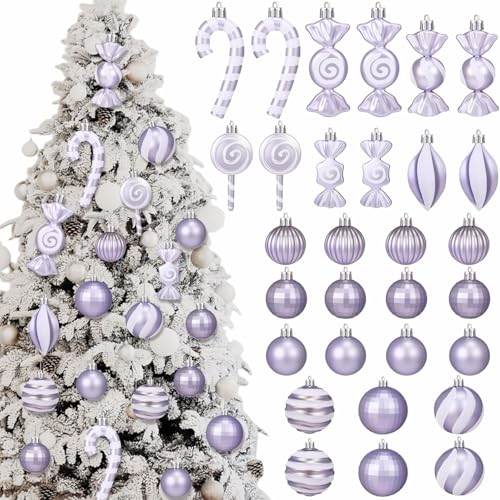 Soulchen 30 Pcs Pastel Purple Christmas Deocr Set...