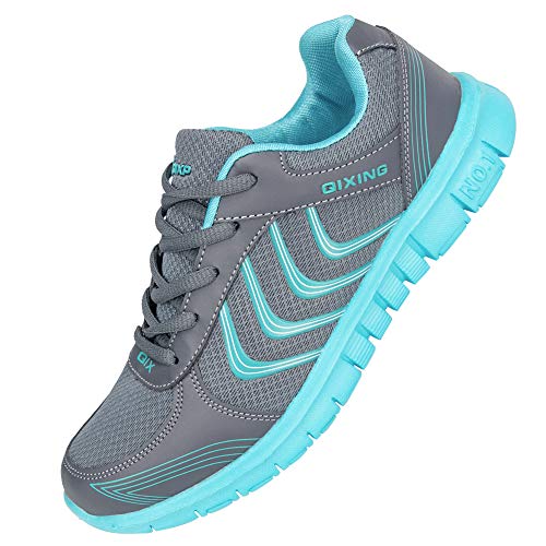 Alicegana Women's Breathable Mesh Tennis Athletic Lace up Fashion Walking Comfort Lightweight Running White Sneakers Sports Shoes