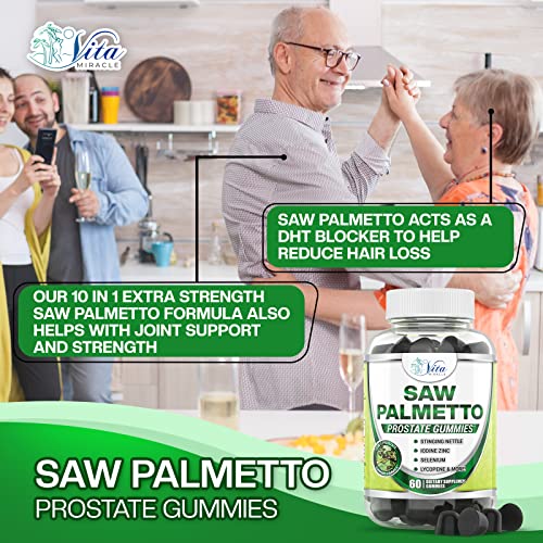 Saw Palmetto Gummies - Saw Palmetto For Women - Prostate Supplements For Men - Saw Palmetto For Women Hair Loss Dht Blocker For Hair Growth Extract And Beta Blocker Supplement For Hair Loss #TOP4