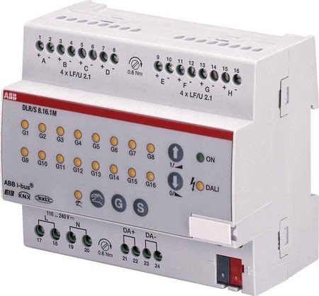 ABBStotz 1844982 Eib Switch Actuator 8F 16-20 A, REG, Dali DLR-S 8.16.1M, Grey