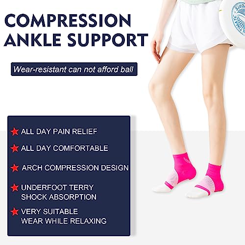 Image of 2Pairs Comprex Ankle Sleeves, Soothe Relief Socks for Neuropathy Pain Women, Plantar Fasciitis Socks for Arch Support, Achilles Tendonitis, and Foot Pain Relief (S, Red)