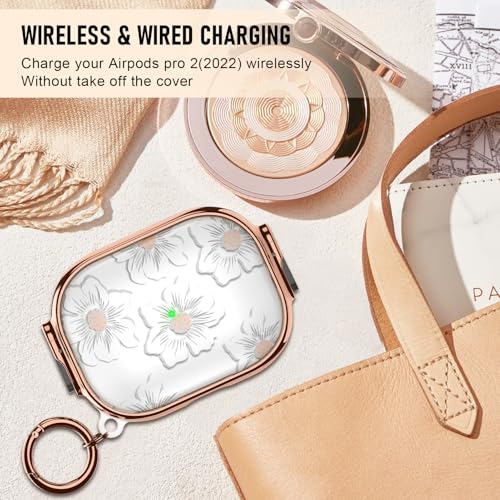 Image of for Airpods Pro 2 Case with Lock,TPU Soft Cases for Airpods Pro Case 2nd /1st Gen,Shockproof for Airpod Pro 2nd Generation Cases Cute Pattern Women Girl with Keychain,Morning Glory