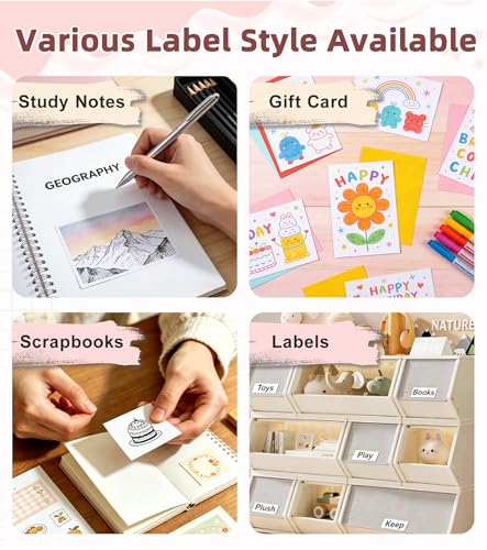 Image of AI Voice Sticker Printer for Kids, Portable Thermal Sticker Printer Box with Display, Voice-Activated Inkless Mini Sticker Machine for Journaling, DIY Crafts & Creative Gifts, with 16 Rolls