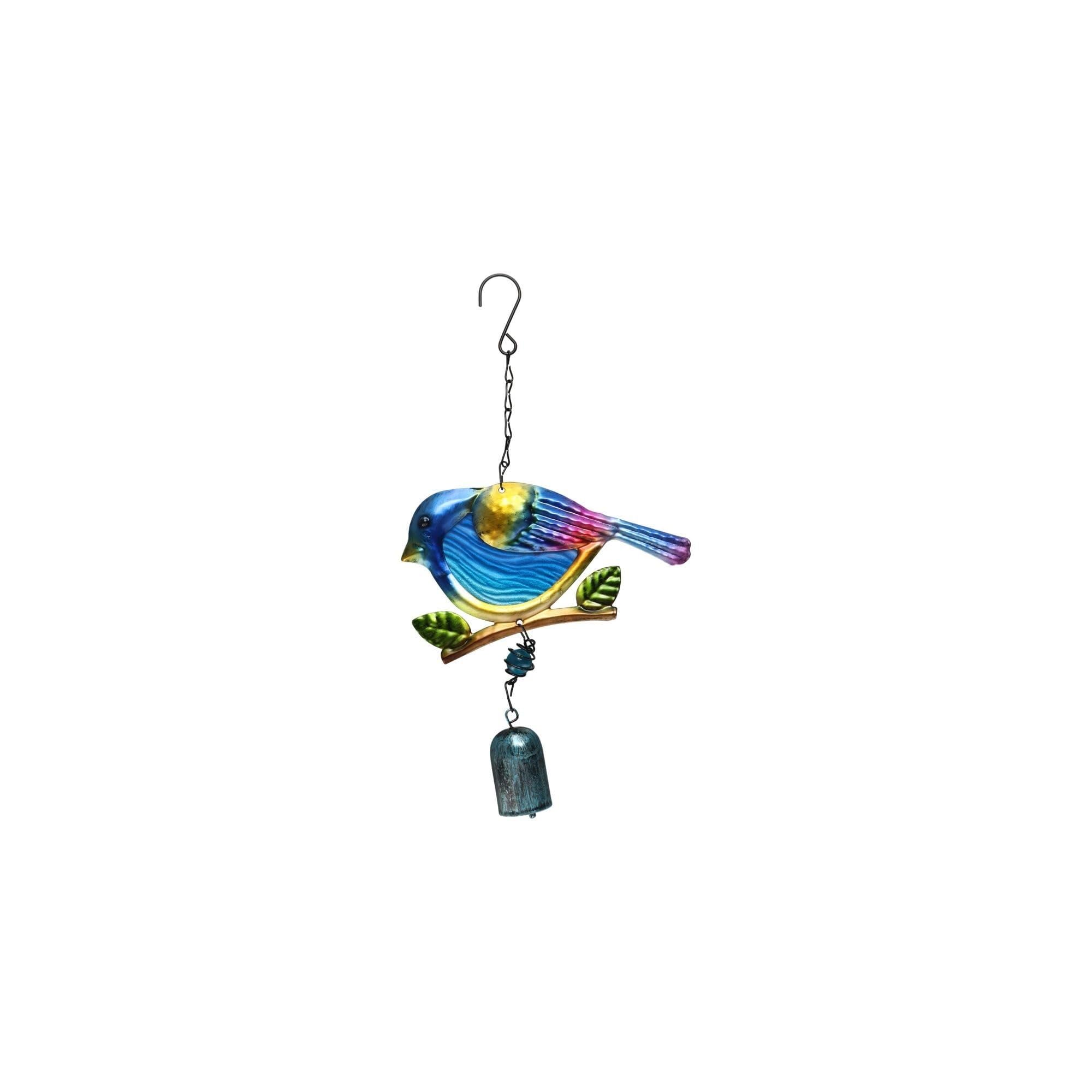 Wind Chime Nordic Style Wind Chimes Red Blue Bird Hanging Ornaments Bell Windchime For Home Decoration Windchime(Blu,Bell)
