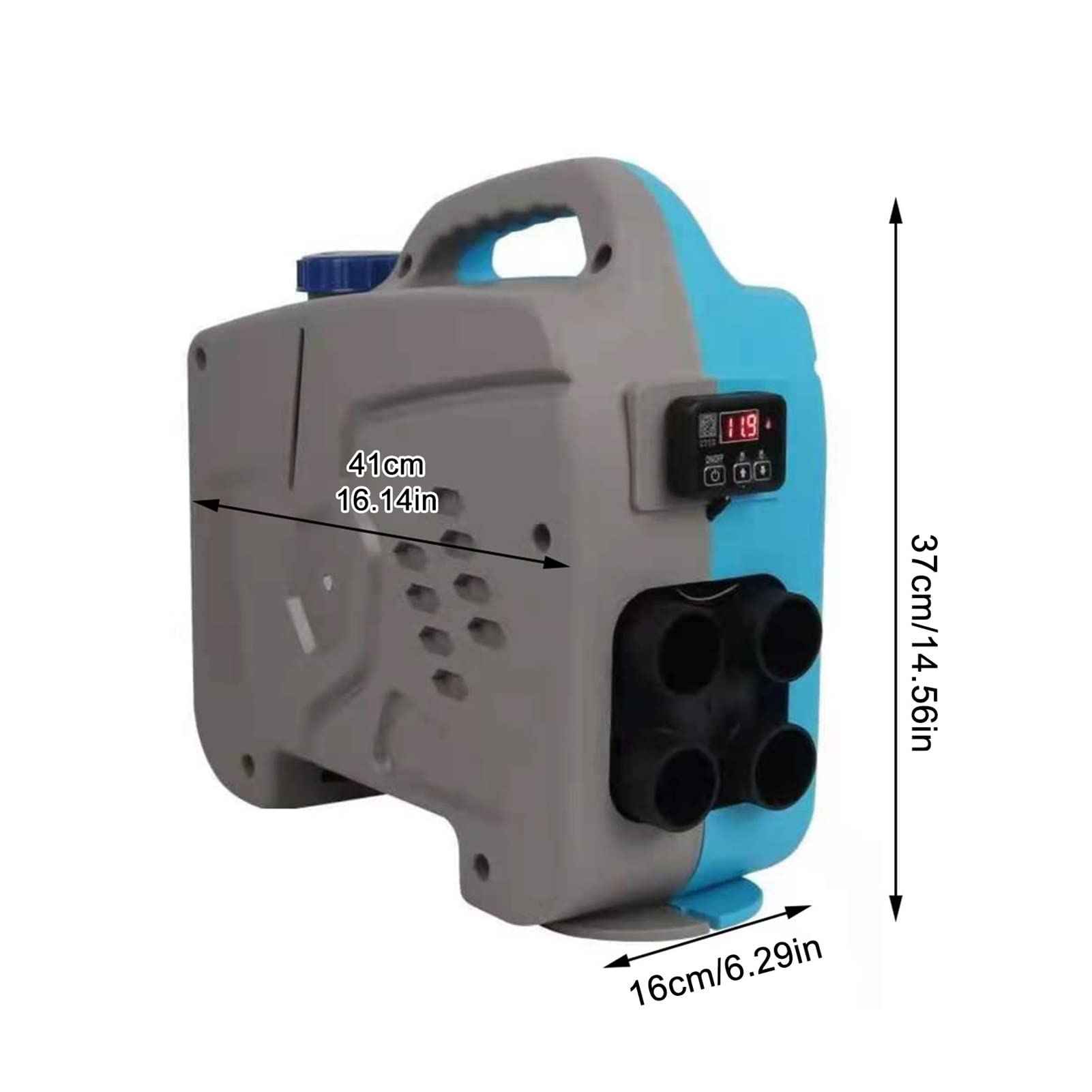 Ogrzewacz pomocniczy 12 V 24 V 5 kW, podgrzewacz paliwa, 4-otworowy, LCD, ogrzewanie postojowe, silnik, maksymalizacja efektywności paliwowej (Nero)