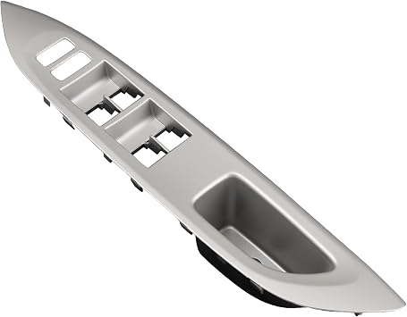 Osompar Door Window Switch Bezel Trim Front Left Driver Side Silver Compatible with 2007-2010 Toyota Yaris 4D Sedan Window Control Cover Panel Armrest Base Panel