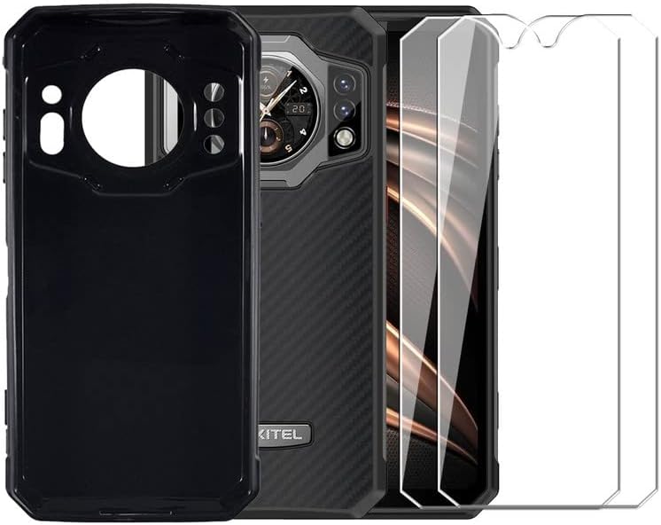 Funda para Oukitel WP21 + 2 unidades Protector de pantalla de vidrio templado - Silicona transparente suave flexible parachoques a prueba de golpes