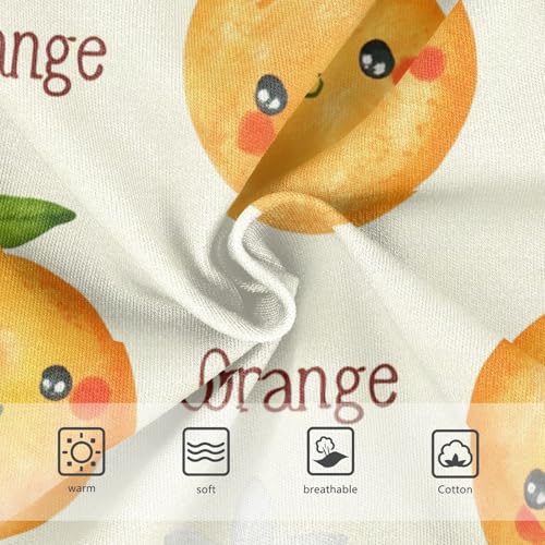Cotton Toddler Girls Underwear Cute Orange Fruits Beige Panties for Girl Funny Underpants Briefs 2t3
