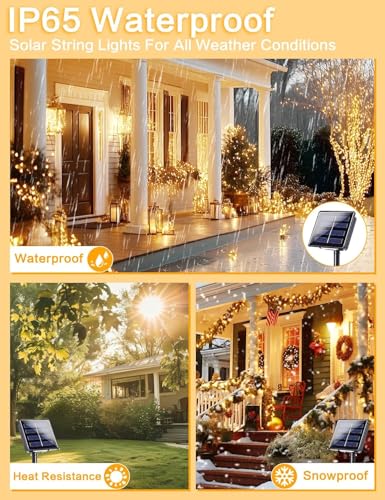 BHCLIGHT 2-Pack Solar String Lights — 144ft, 400 LEDs, 8 Modes, IP65 Waterproof — view 3