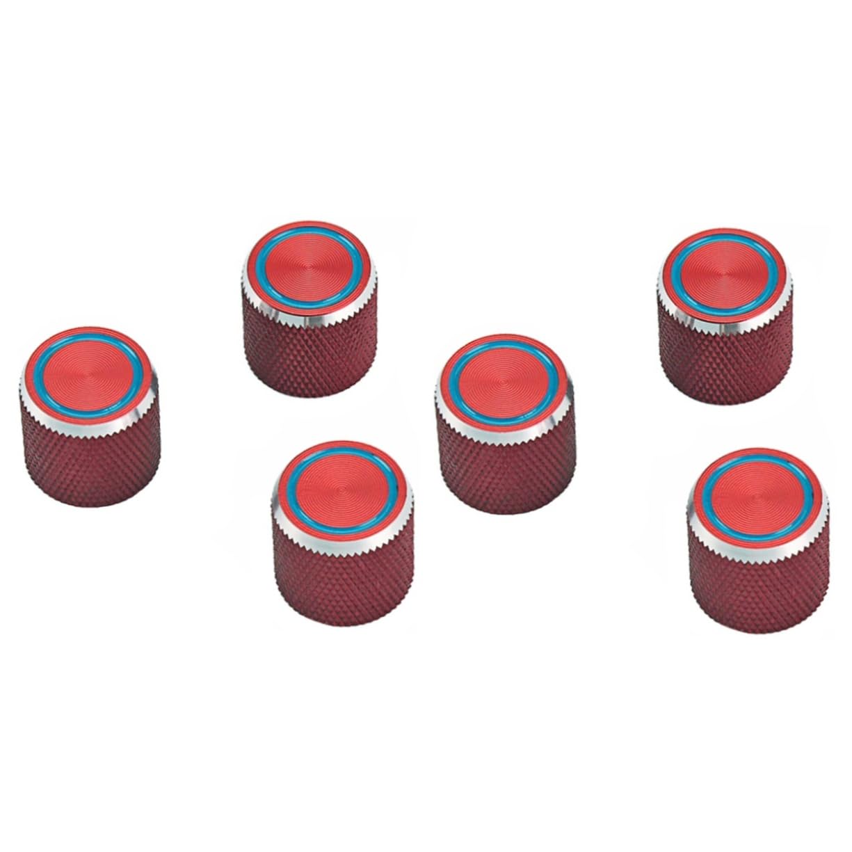 ibasenice 6 Stk Regler Für Gitarrenverstärker Tonknopf Gitarren-regler-kappe Verstärker Für E-gitarre Bassregler Bedienknöpfe Kappe Gitarrenknöpfe Aus Metall Rote Gitarre Gerändelt Ring