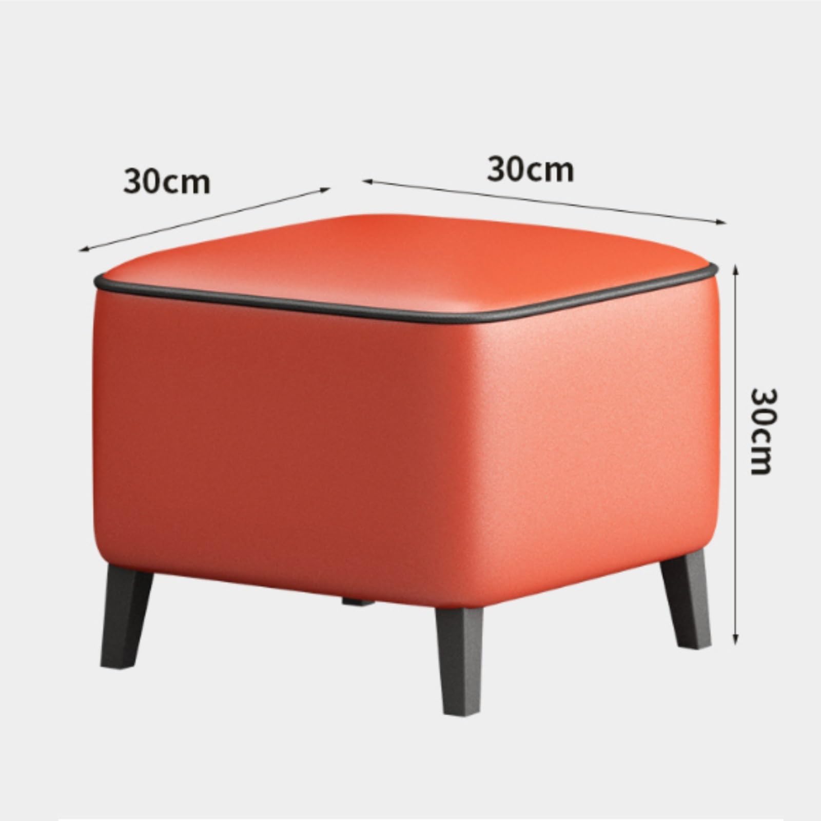 Podnóżki Do Salonu Nowoczesny Minimalistyczny Kwadratowy Podnóżek Z Miękkim Skórzanym Siedziskiem I Pufą Pufa(Oranje)