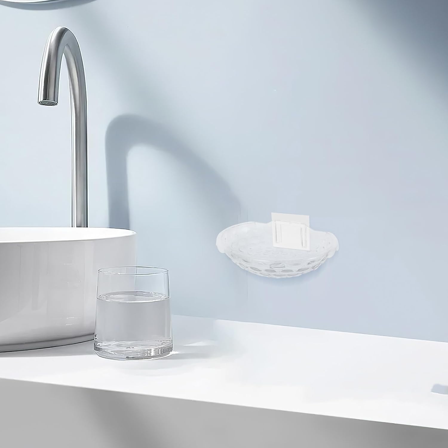 Wall Mounted Soap Dish 4pcs Ps Shell Shape Self Draining image 5