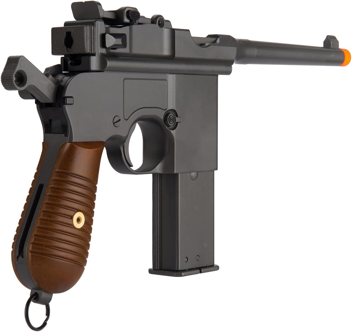 Golden Ball x HFC Gas Non-Blowback C96 Box Cannon Airsoft Pistol Black 370 FPS