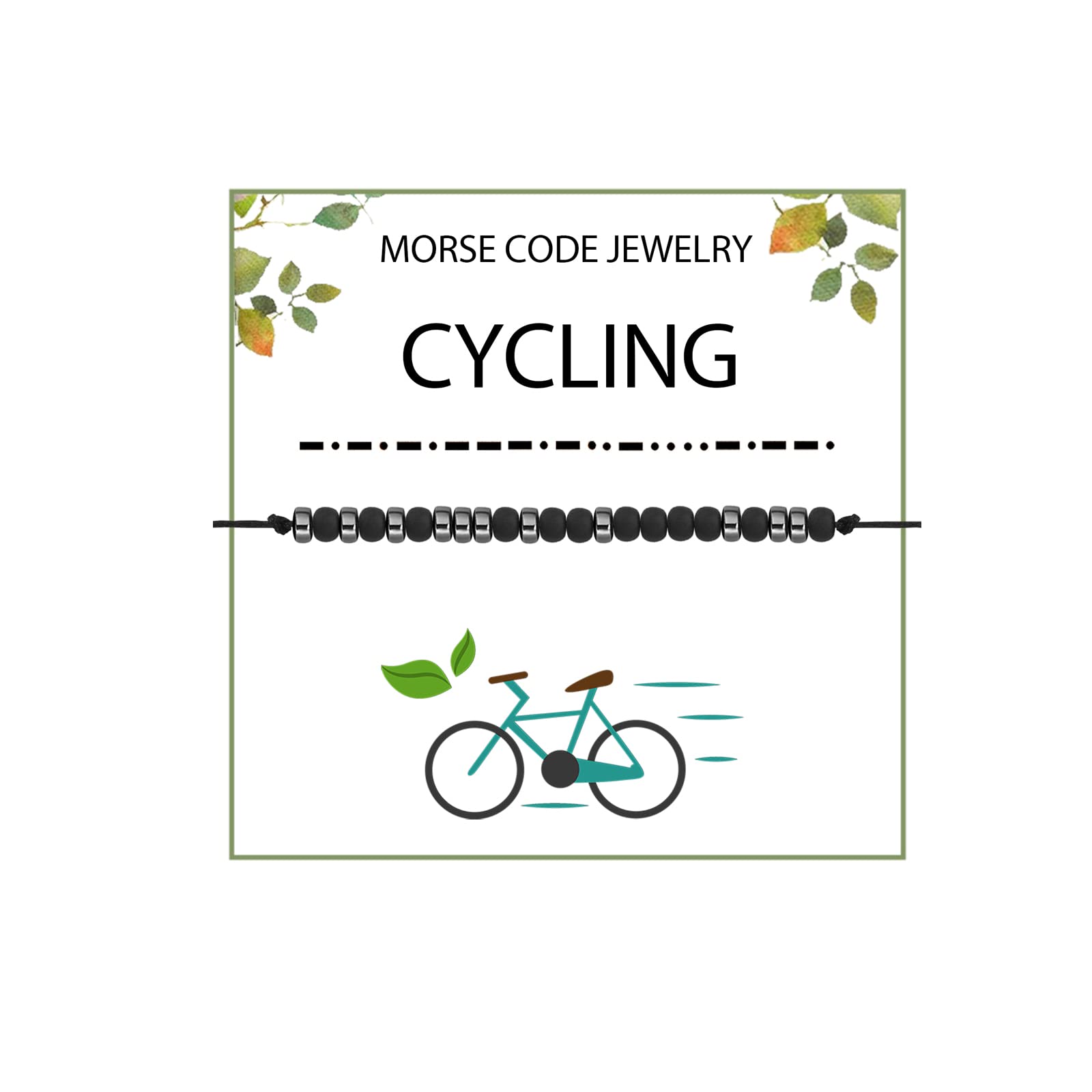 MYOSPARK Cycling Gift Morse Code Bracelet Bicycle Bracelet Gift for Cyclist Mountain Biker Lover Gift Cycling Enthusiast Biking Rider Gift