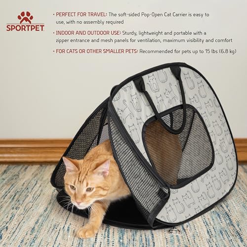 Image of SportPet Designs Soft Sided Cat Carriers, Cat Print 20 inch (Pack of 2)