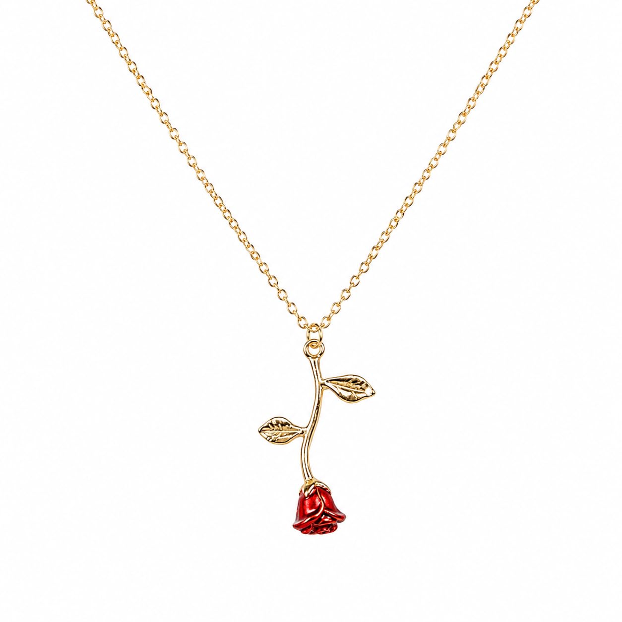 Rose Gold Necklace for Women – Dainty Flower Pendant Necklace, Gold Necklace for Women Jewelry, Minimalist Aesthetic Cute Necklace Gift for Girlfriend Wife Mom