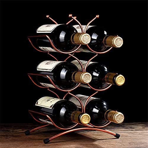 Botellero de vino para encimera, restaurante, cocina, bar, escritorio, hierro forjado, decoración del hogar, estante de almacenamiento de botellas de vino, estante de exhibición pequeño