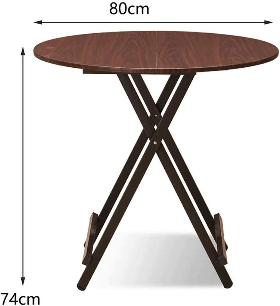 Folding Table，Patio Round Folding Bistro Table,Outdoor Portable Dining Table, Wooden Footing Frame(E)