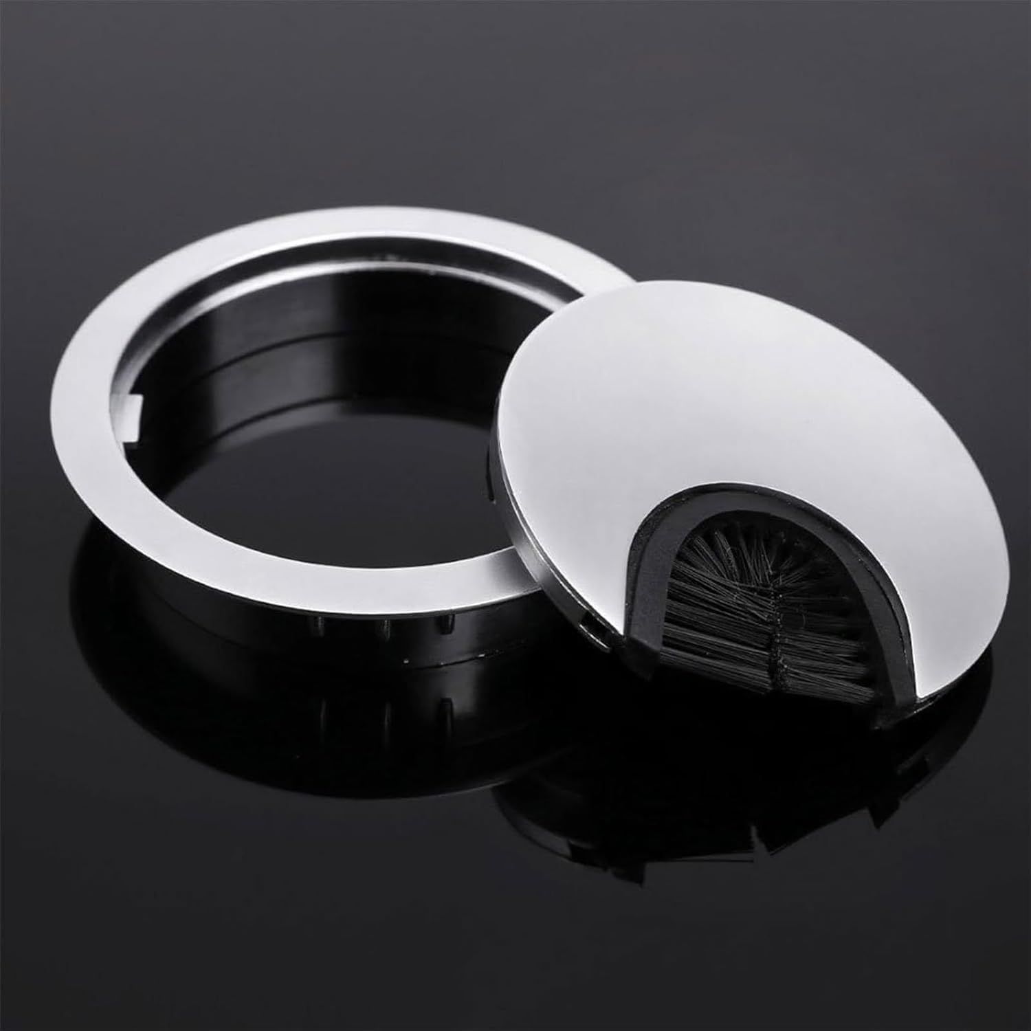 Lot de 20 passe-câbles ronds encastrables pour table de couleur blanc et diamètre 53 mm | Leroy Merlin