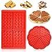 WELLXUNK Molde Gofres Silicona, Moldes Waffle, Galletas para Tarta Muffin Cocina Herramientas, para Lavavajillas, Horno, Microondas, Refrigerador