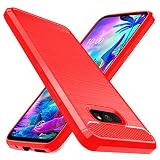 Osophter for LG G8X Thinq Case,LG V50S Thinq Case Shock-Absorption Flexible TPU Rubber Full-Body Protective Phone Cover for LG G8X Thinq/V50S Thinq(LG G8X-Red)