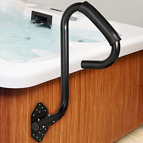 VEVOR Pasamanos Lateral para Spa 30,74 x 35,5 x 66,8 cm Pasamanos Bañera de Hidromasaje Hierro Barras de Apoyo para Bañera Carga 280 kg Riel de Seguridad Lateral con Tornillos para Jacuzzi