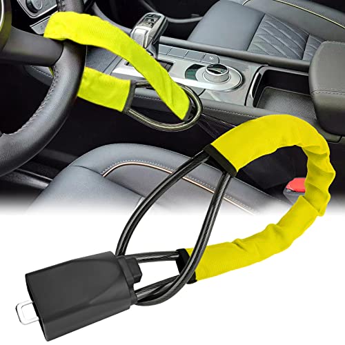Steering Wheel Lock Anti-Theft Device Seat Belt Lock, Universal The Club Steering Wheel Lock, Car Antitheft Locking Devices Car Theft Prevention Accessories For Vehicles Suv Van Truck Golf Cart #TOP9