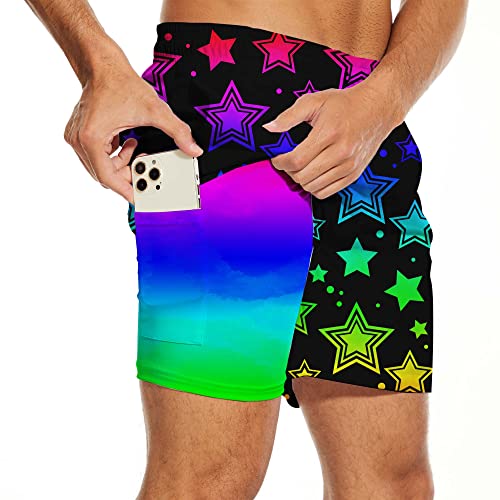 Men's Swim Trunks 7 Inch Inseam with Compression Liner Quick Dry Beach Shorts for Mens Board Shorts Swimwear2