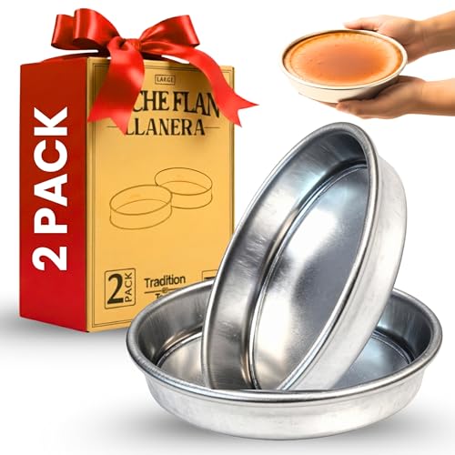 TraditionTools 2 Pcs Llanera Leche Flan Molder Filipino (7.5 L 5 W 1.7 H) - Food Grade Aluminum Oval Llanera Mold for Authentic Filipino Desserts