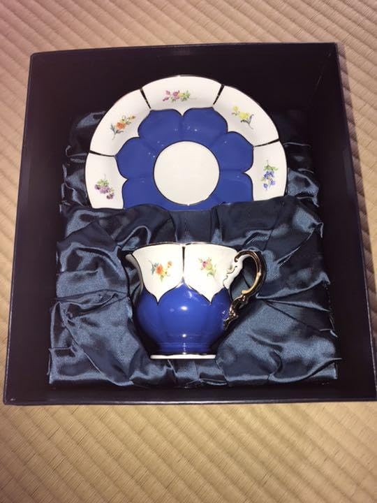 Amazon | マイセン金彩小花コバルトコーヒーカップ＆ソーサー | ノー 