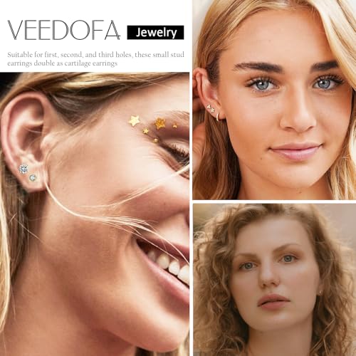 Gold Stud Earrings for Women Hypoallergenic 14K Gold Plated Stud Earrings Sets Gold Ball Stud Earrings for Women, stud-MIX-10-G-ZH-13942