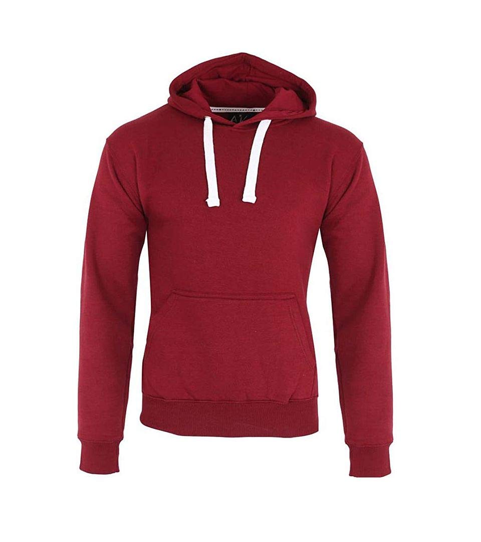 H&F Men's Wine ’S Classic Plain Long Sleeve Hooded Drawstring Sweatshirt Pullover & Full Zip Hoodie Fleece Jumper Soft And Comfy Adult Top 2 Side Pocket Work Wear Jackets Size S-5Xl (Pullover L)