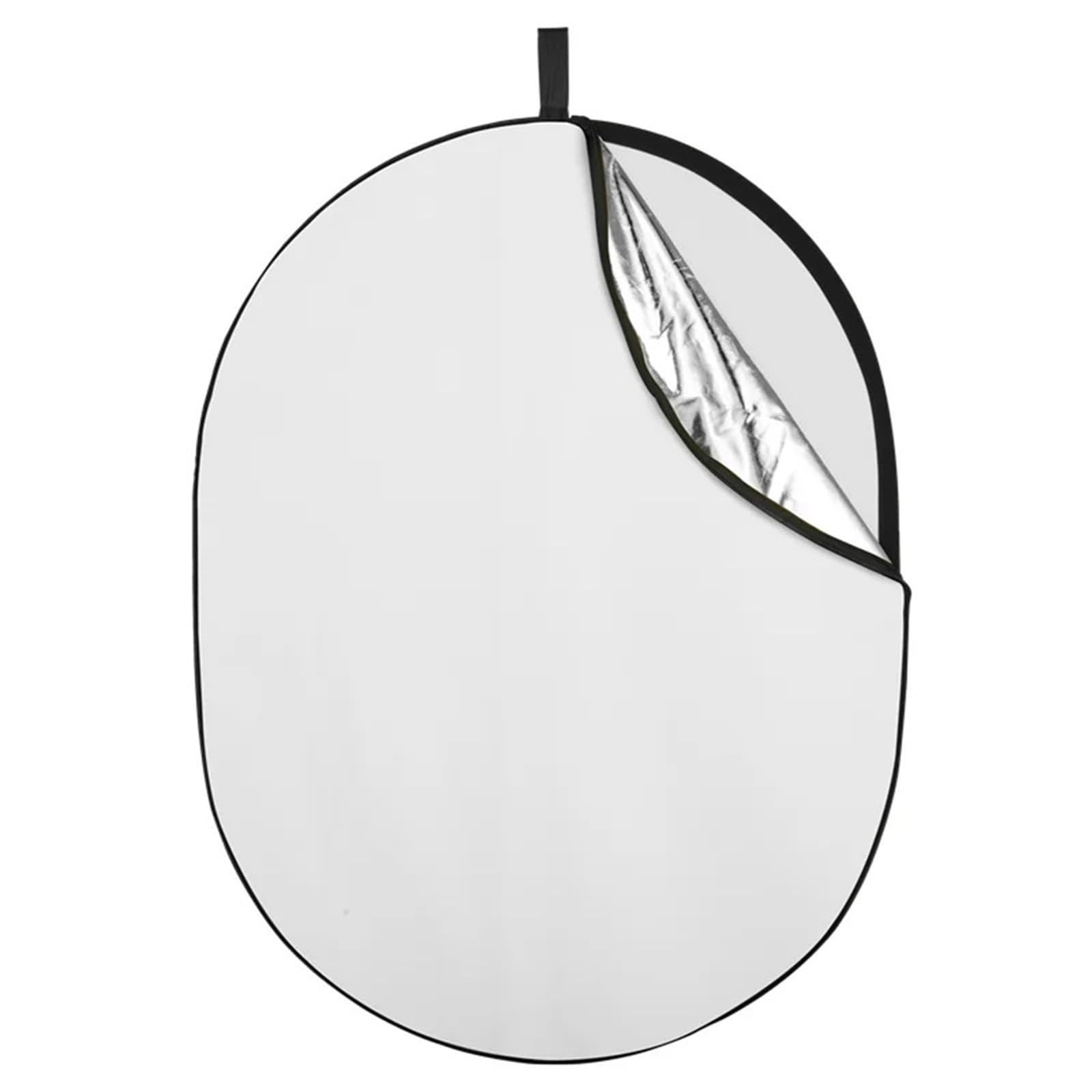 Compatible con Reflector 5 en 1 de 92x122 cm. | Panel ovalado con superficies doradas/plateadas/blancas/negras/translúcidas, pliegues for viajes de estudio